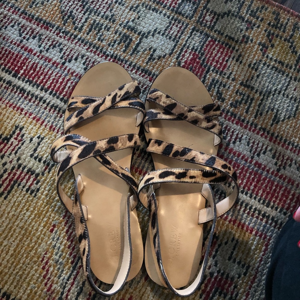 J Crew leopard sandals